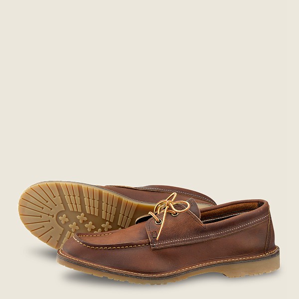 Red Wing Oxford Brown - Mens Weekender Camp Moc -r Rough & Tough Leather - 6517-ZTIJM